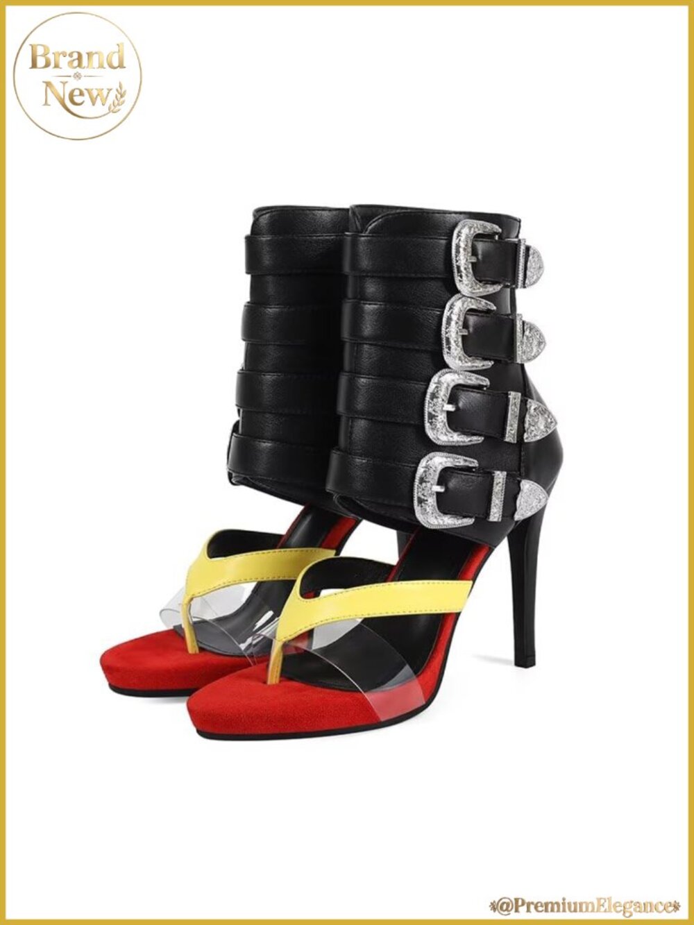 Suede Gladiator Heeled Sandals, Adjustable Buckle, Stiletto or Kitten